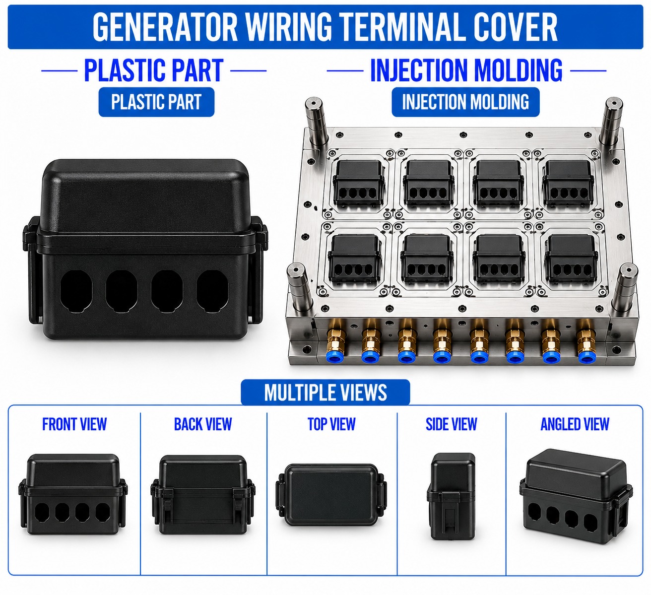 Generator Plastic Wiring Terminal Cover Mould and Moulding Service